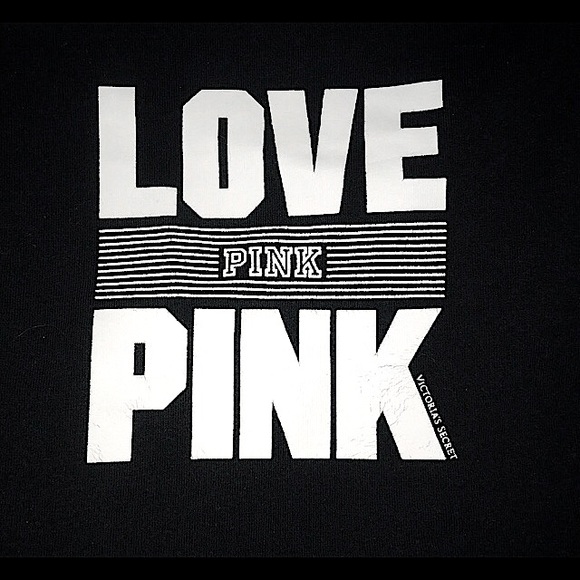 🔥EUC PINK/VS SUPER CUTE YOGA SHORTIES BLACK&GRAY&PINK NATION WRITING IN WHITE!! - Picture 3 of 5